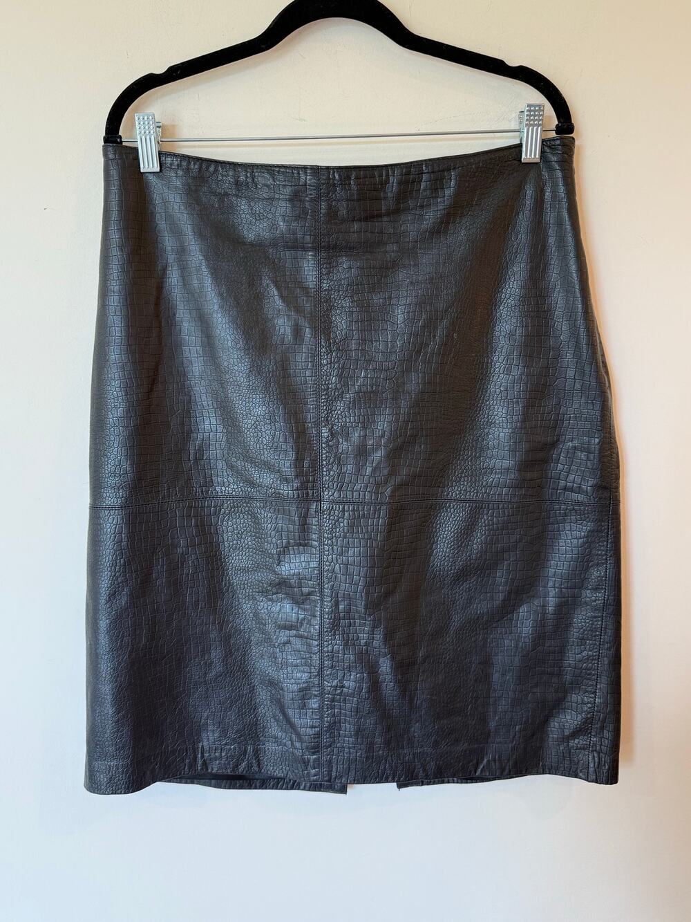Style&Co. Collection Leather Straight Mini Skirt Black Women's Size 12 Goth